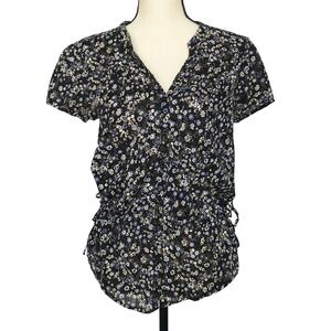 💙 5 for $25 - Sonoma Black & Blue Floral Blouse